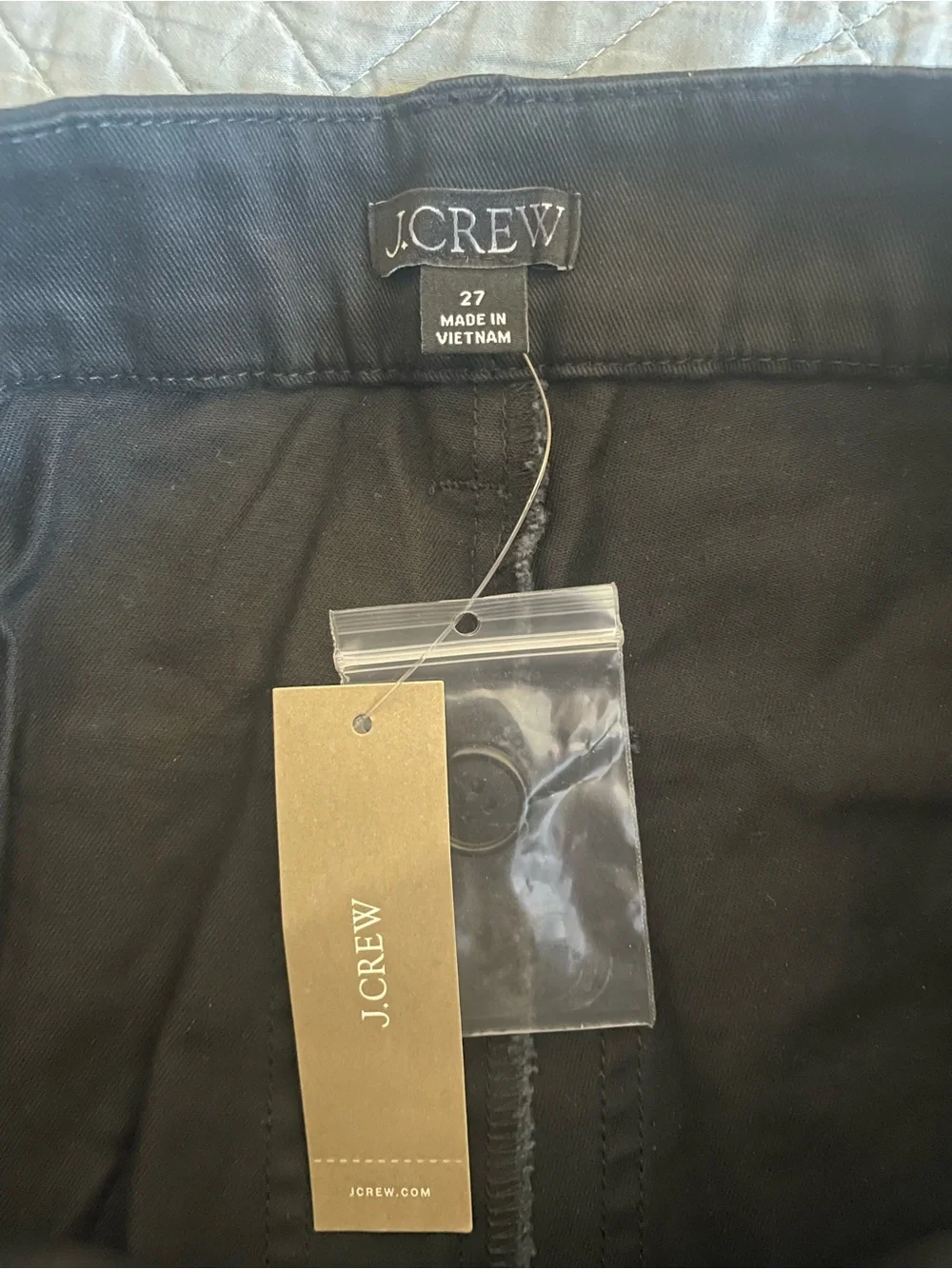 J CREW Charley kickout cropped pant in chino Black Size 27 NWT $118 CN590